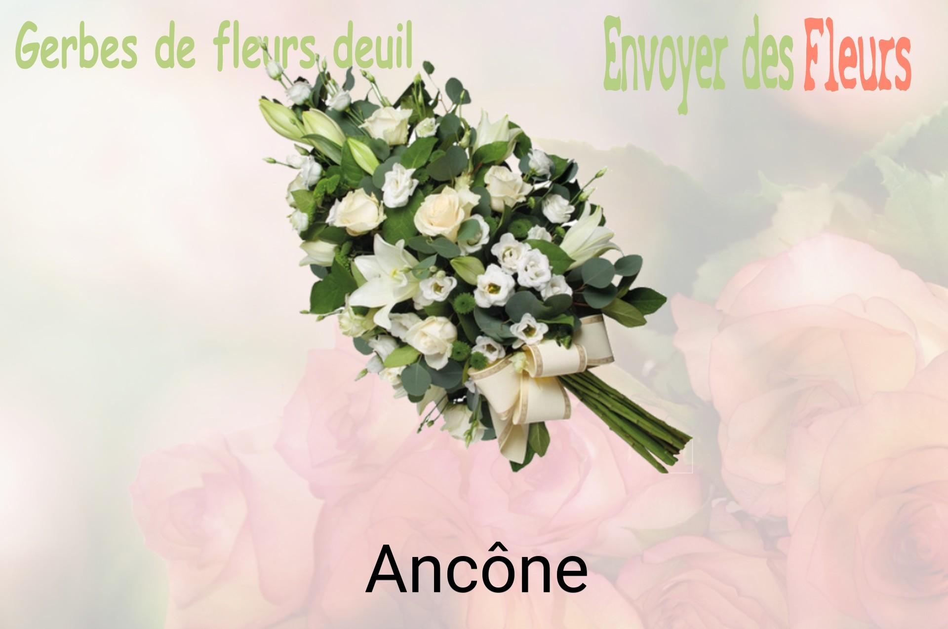 Gerbe de fleurs de deuil livrée à Ancône